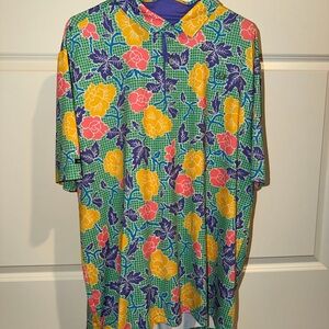 Good Good Golf Polo (Green Floral) XL NWT